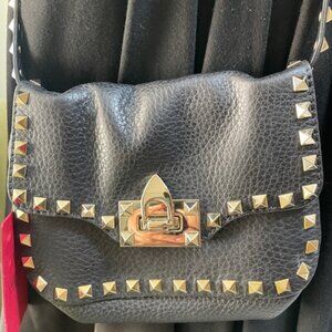Valentino Garavani NWOT Mini Flap Rockstud Crossbody Black